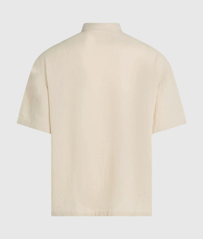 Short-sleeved crinkled shirt