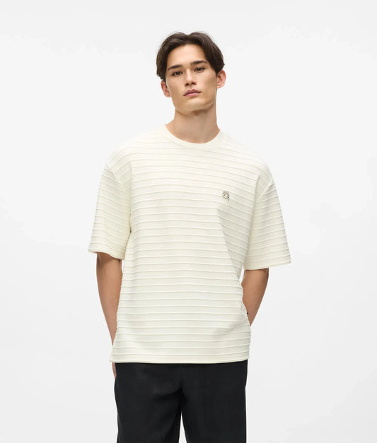 Ikon textured striped T-shirt