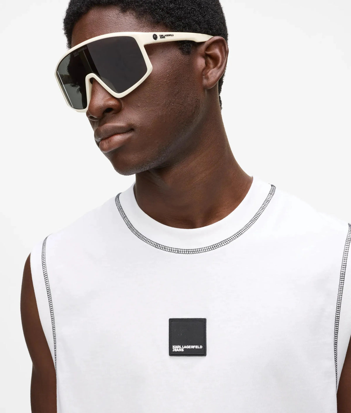 Relaxed contrast stitch tank top