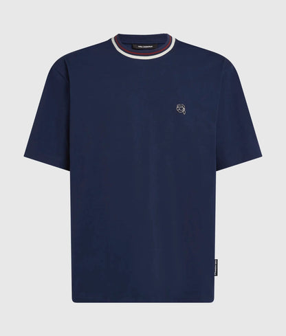 Ikon striped neck T-shirt