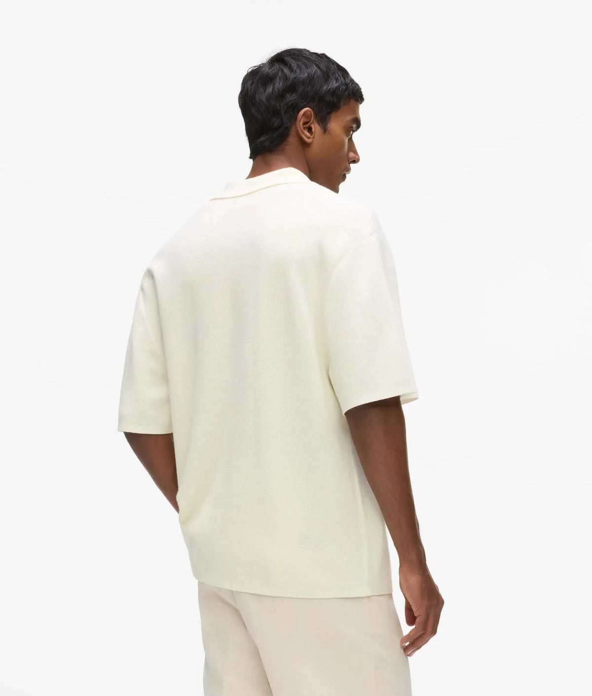 Knitted boxy polo shirt
