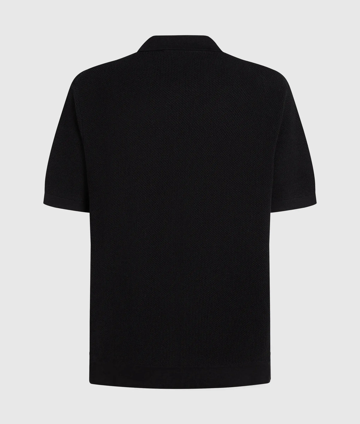 Short-sleeved knit polo shirt