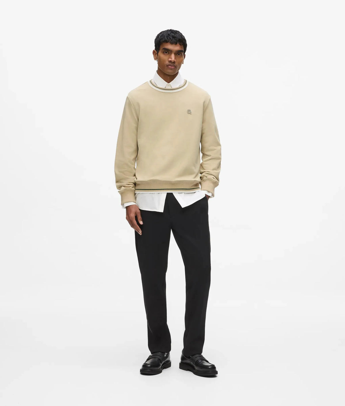 Ikon stripe detail sweatshirt