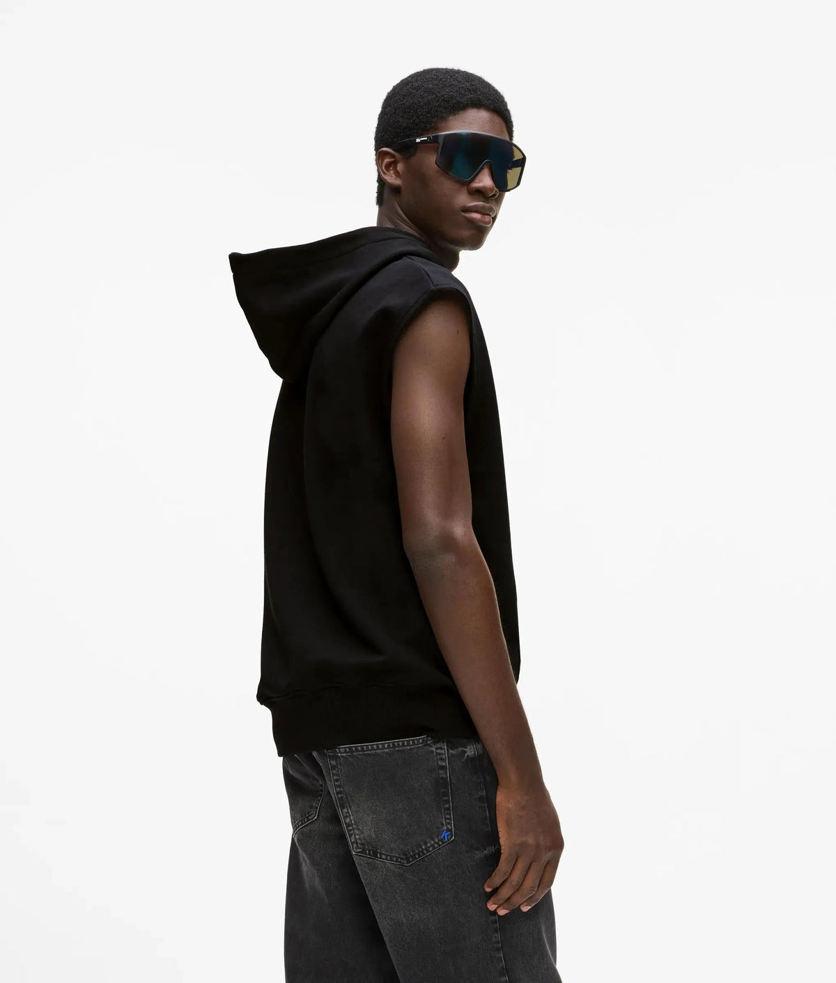Sleeveless logo hoodie