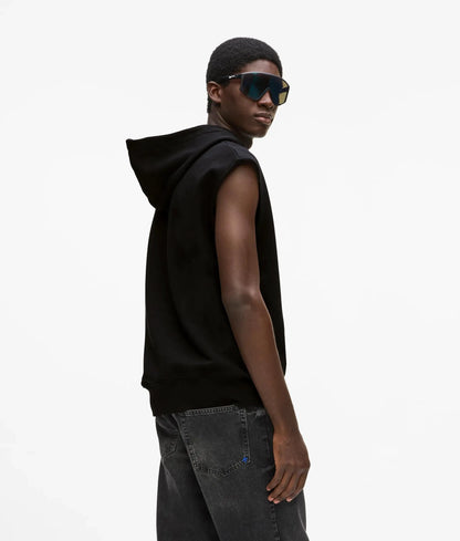 Sleeveless logo hoodie