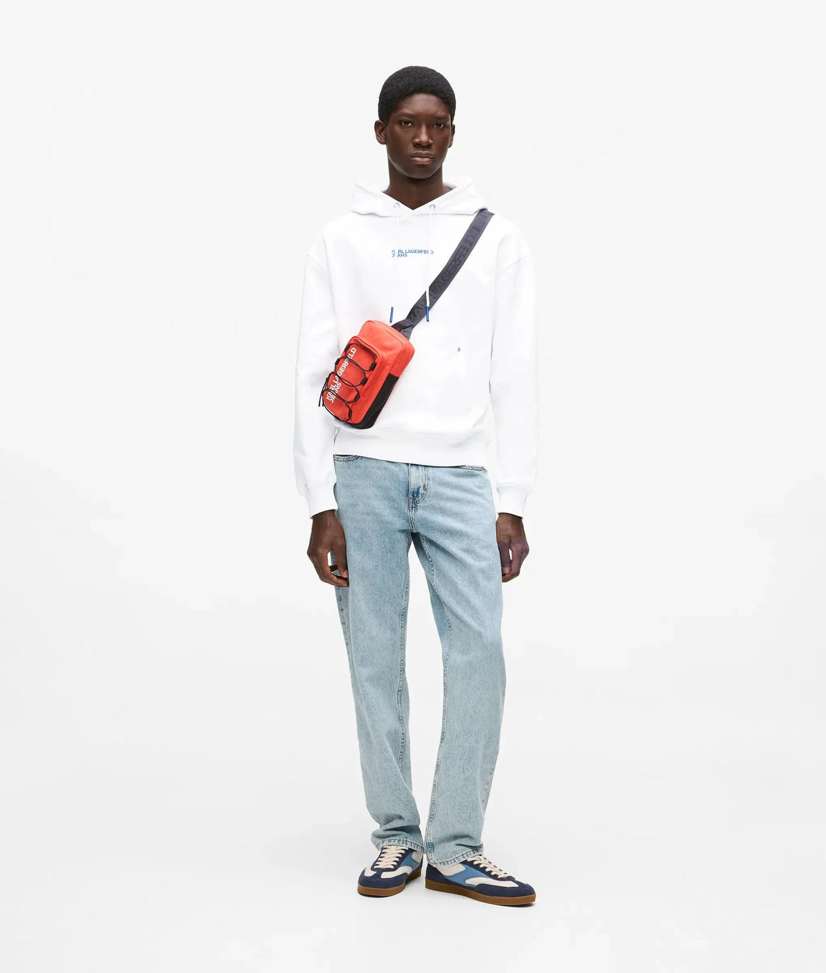 Relaxed graphic Karl print hoodie