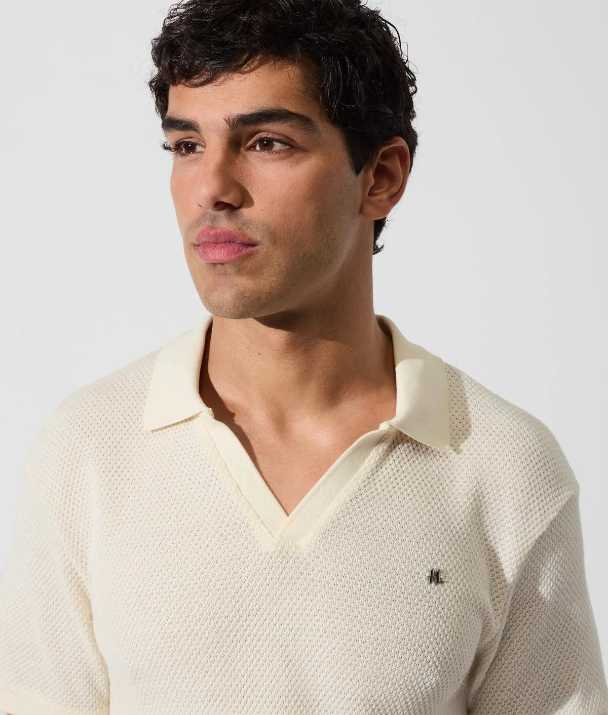 Metal Monogram crochet polo shirt