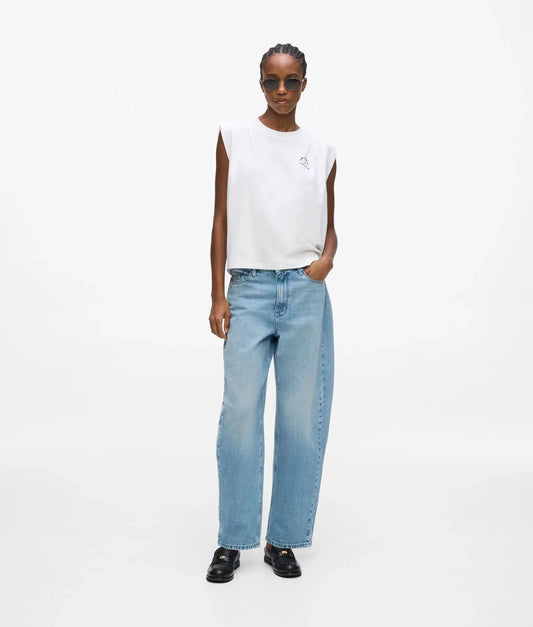 Mid-rise barrel-leg jeans