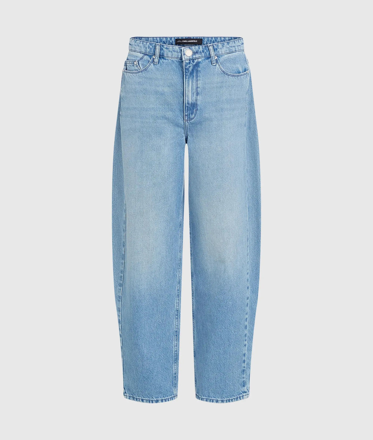 Mid-rise barrel-leg jeans