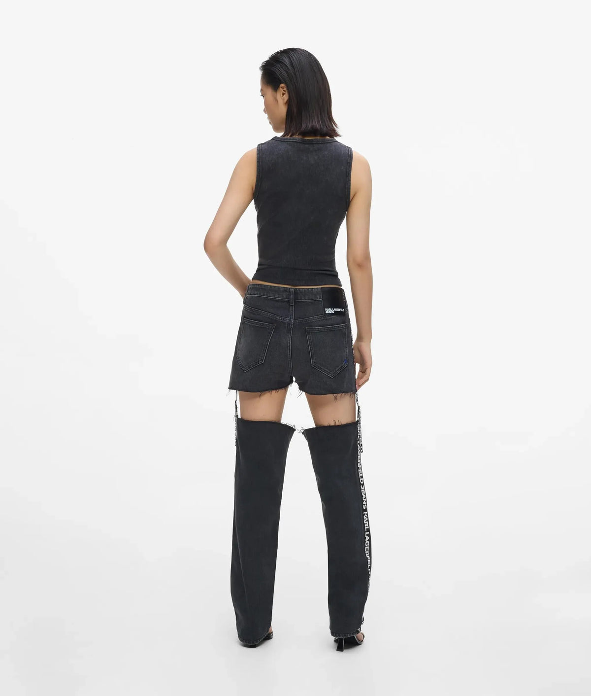 High-rise cut-out straight jeans