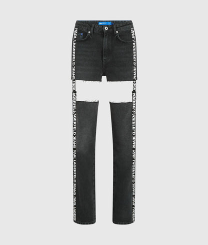 High-rise cut-out straight jeans