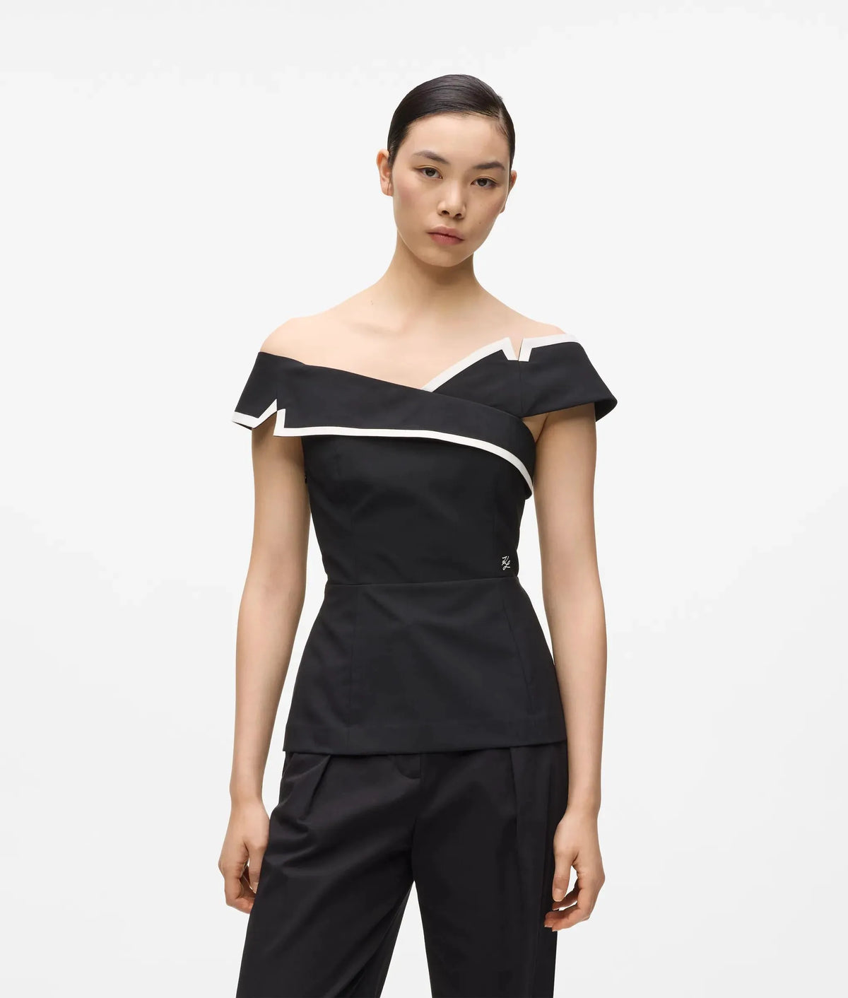 Tailored off-shoulder top