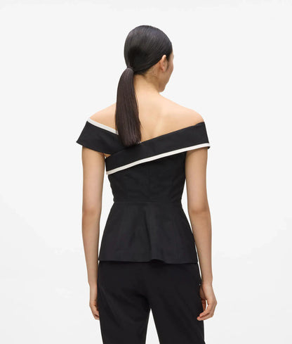 Tailored off-shoulder top