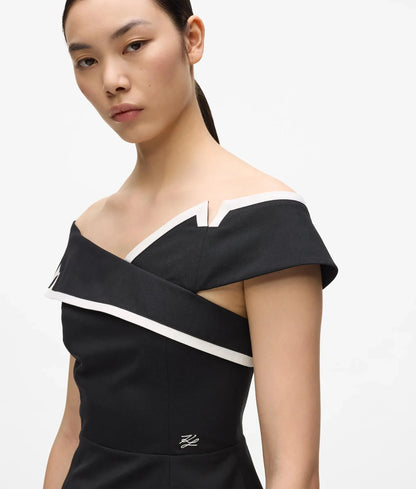 Tailored off-shoulder top