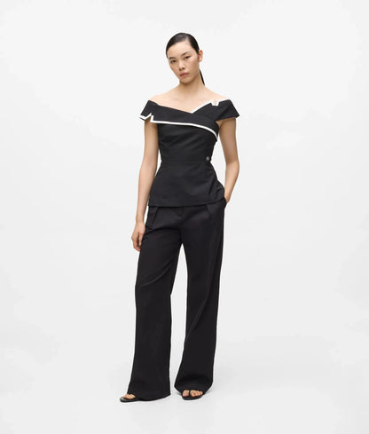 Tailored off-shoulder top