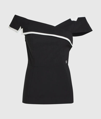 Tailored off-shoulder top