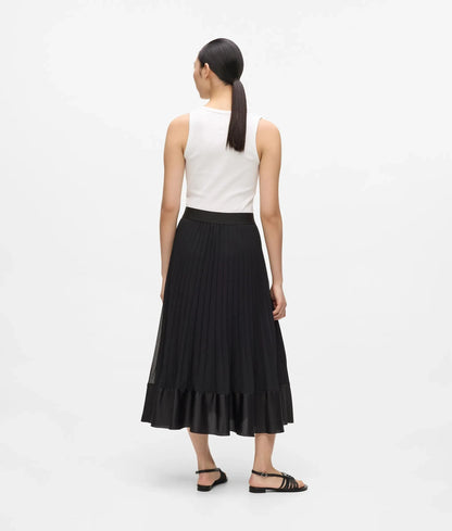 Satin pleated skirt