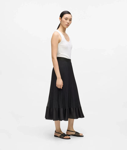 Satin pleated skirt