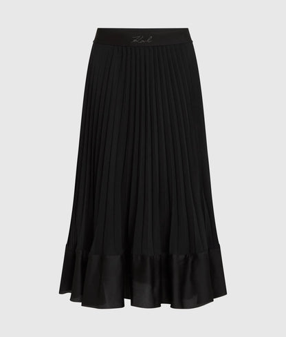 Satin pleated skirt