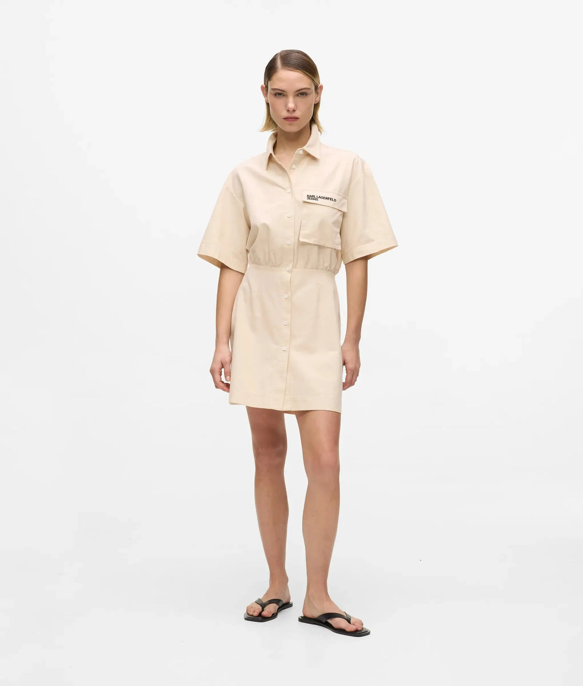 Short-sleeved utility dress