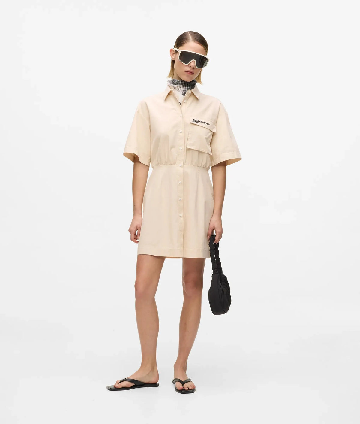 Short-sleeved utility dress