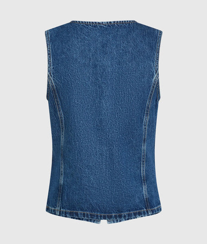 Fitted denim waistcoat