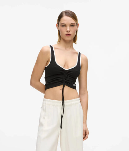 V-neck ruched tank top