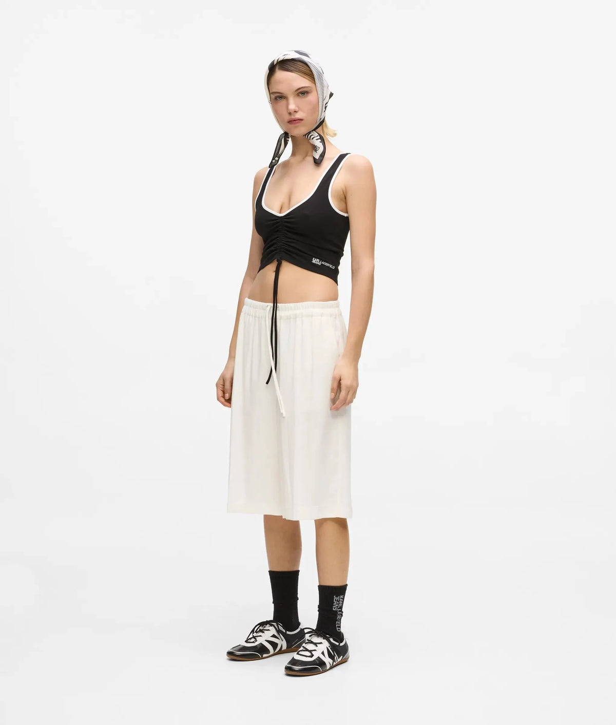 V-neck ruched tank top