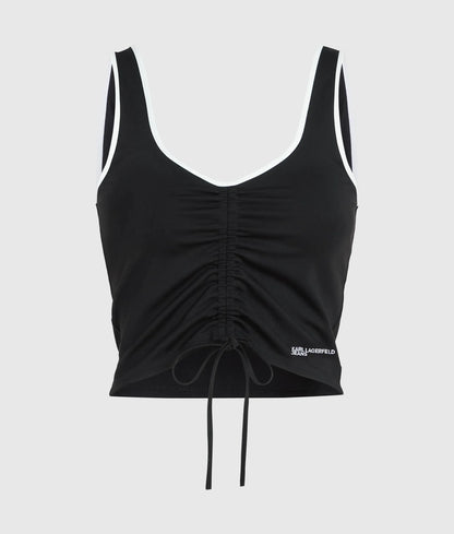 V-neck ruched tank top