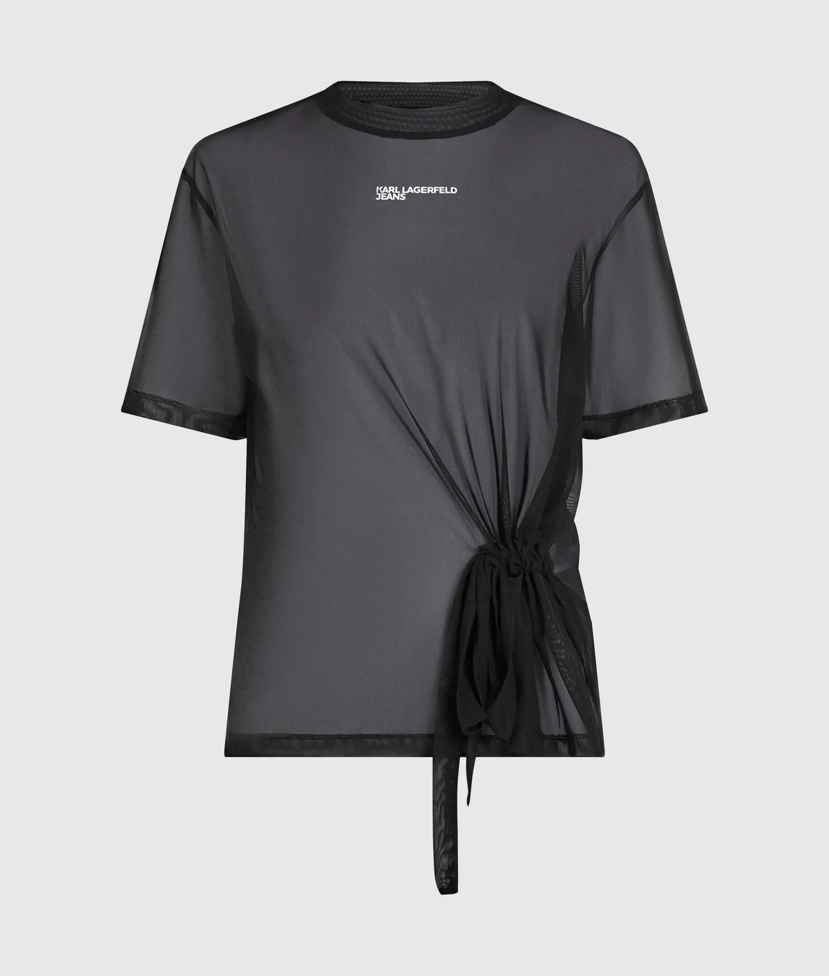 Mesh tie detail T-shirt