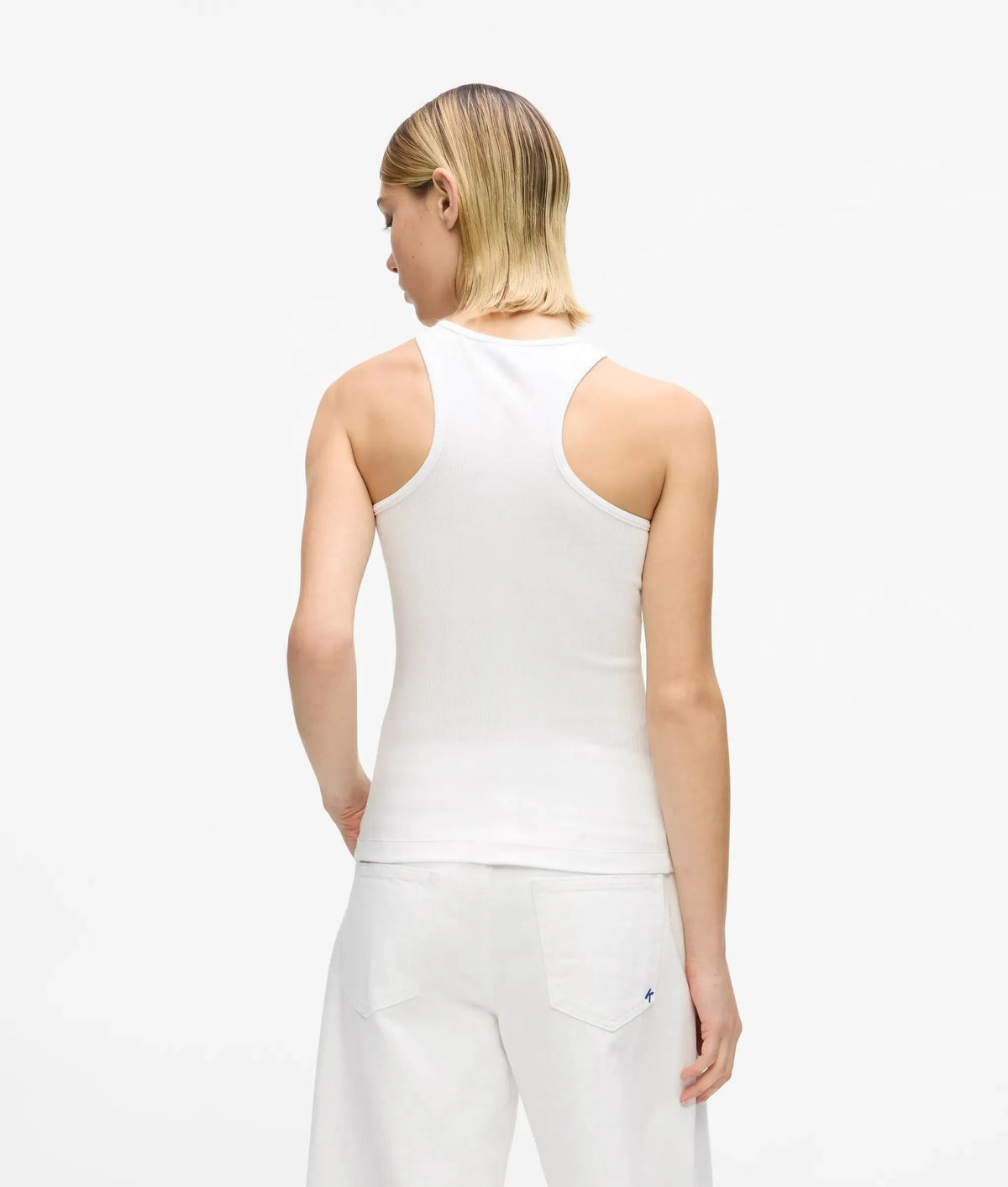 Ribbed logo tank top