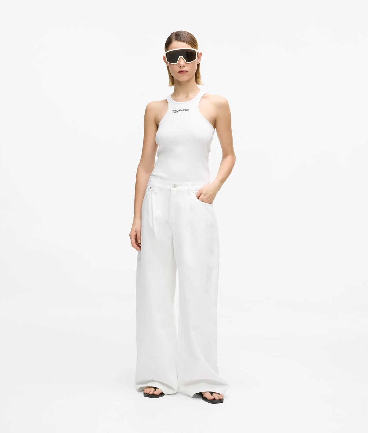 Ribbed logo tank top