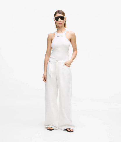Ribbed logo tank top