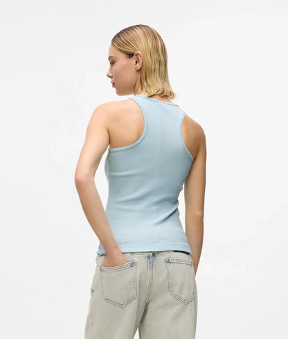 Ribbed logo tank top