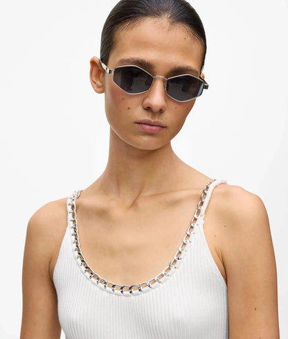 Chain detail knit top