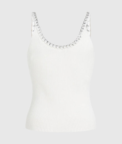 Chain detail knit top