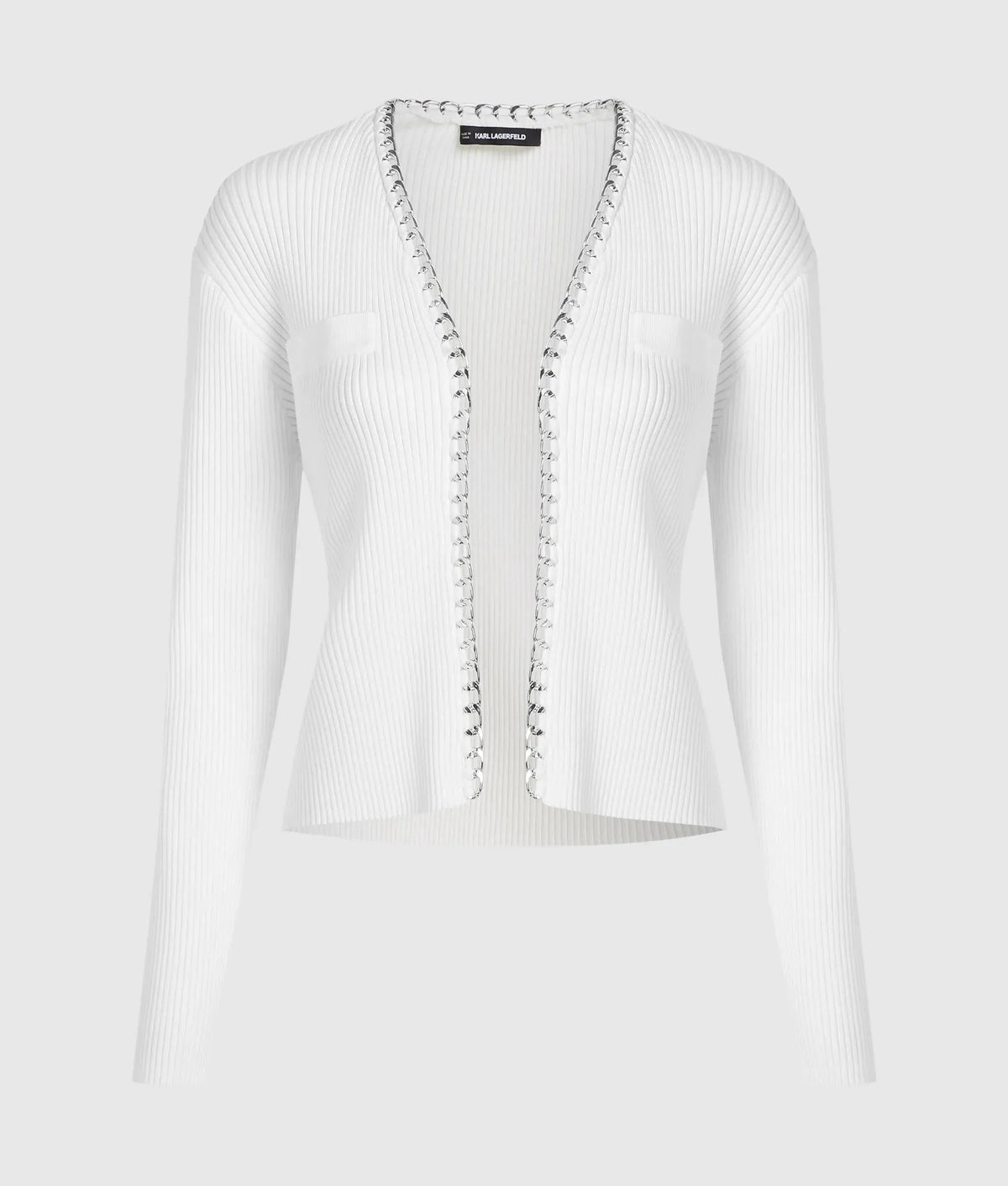 Chain detail knit cardigan