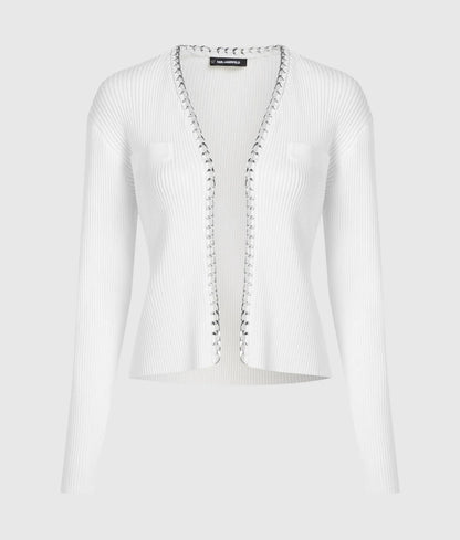 Chain detail knit cardigan