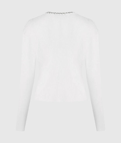 Chain detail knit cardigan