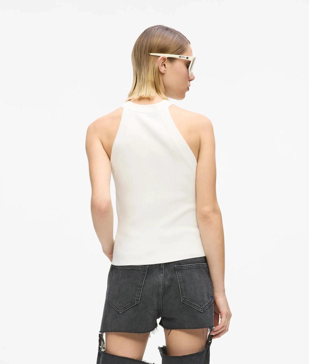 Knitted racer tank top