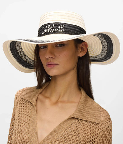 K/Signature stripe logo sun hat