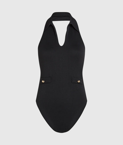 Collar detail swimsuit