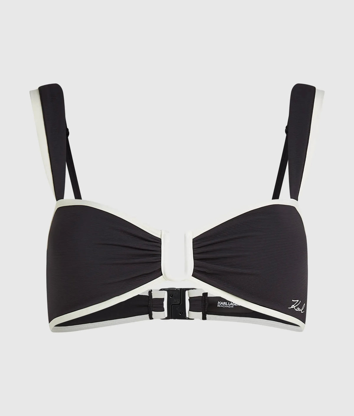 Signature piped bandeau bikini top