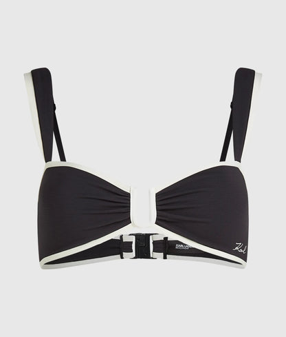 Signature piped bandeau bikini top