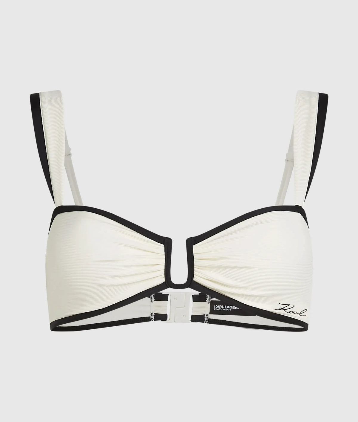 Signature piped bandeau bikini top