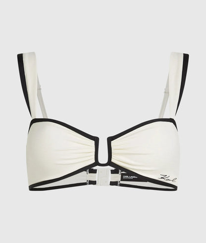 Signature piped bandeau bikini top