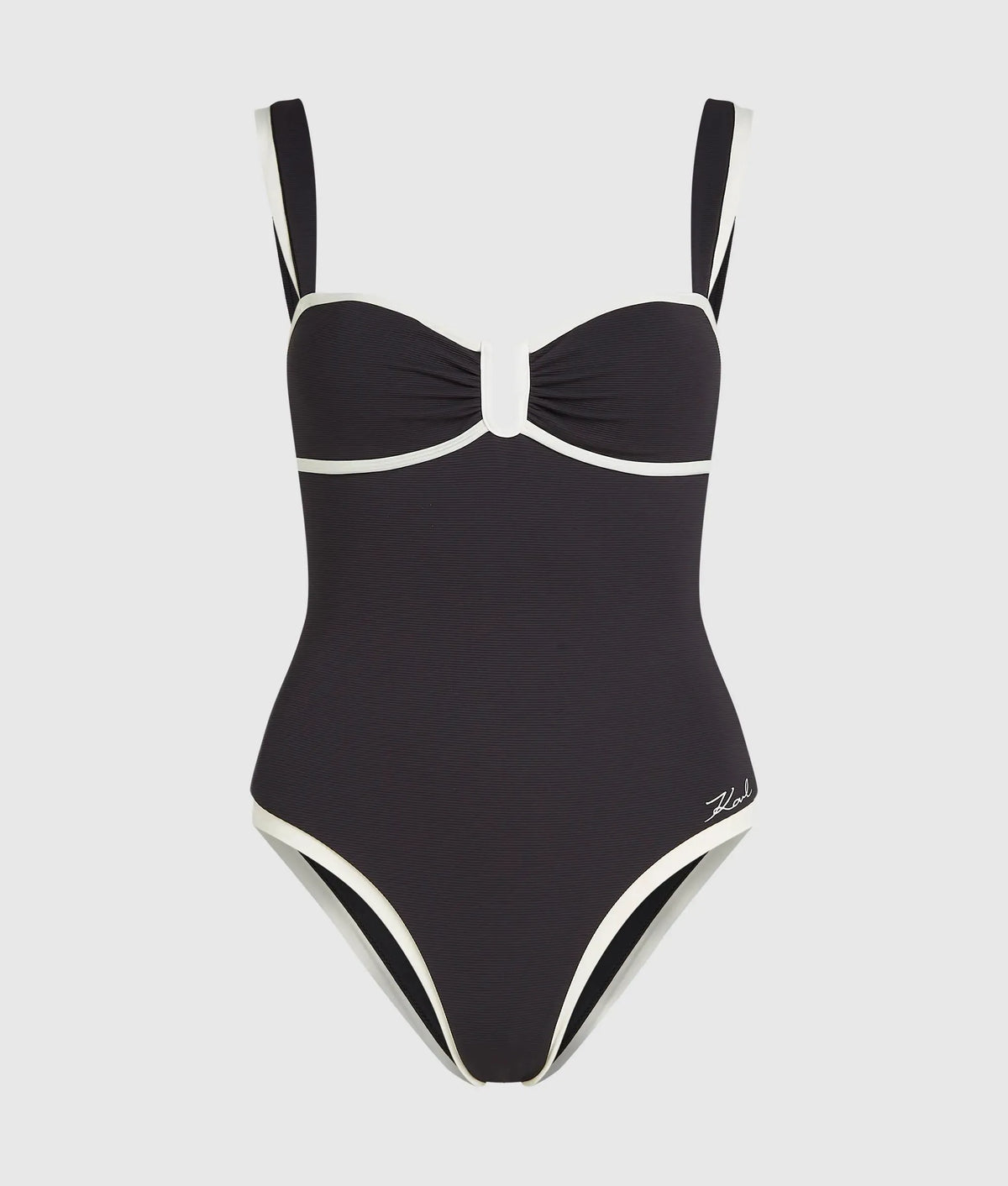 Signature piped swimsuit