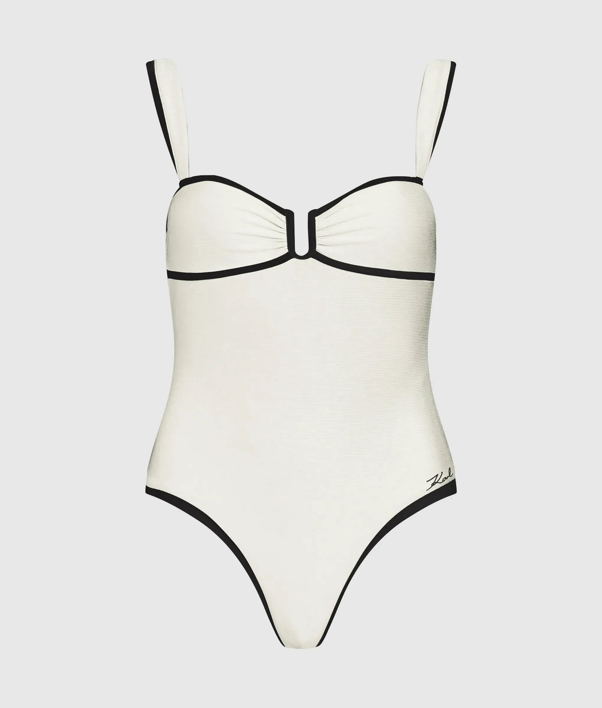 Signature piped swimsuit