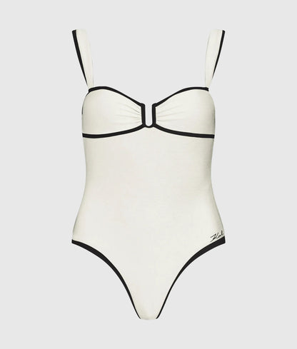 Signature piped swimsuit