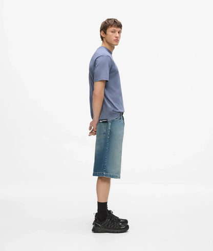 Baggy washed denim shorts